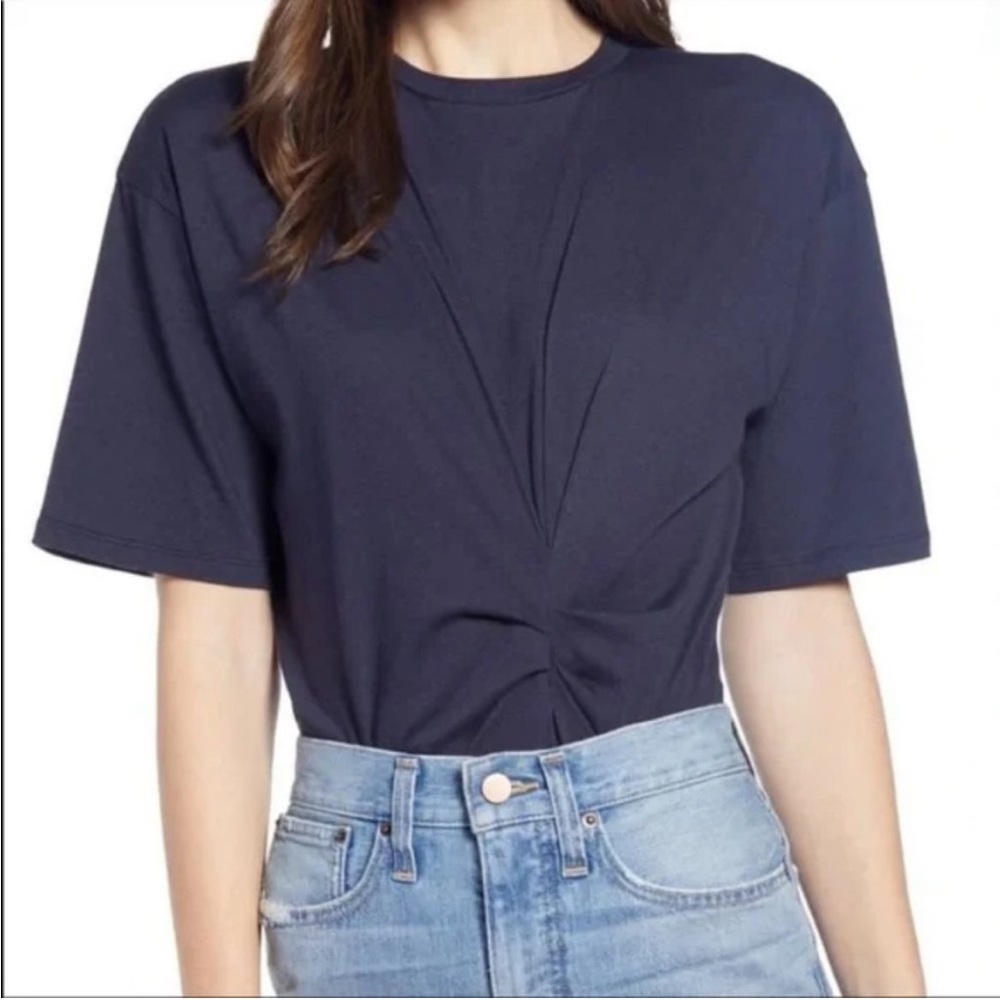 Something Navy Twist Front Bodysuit